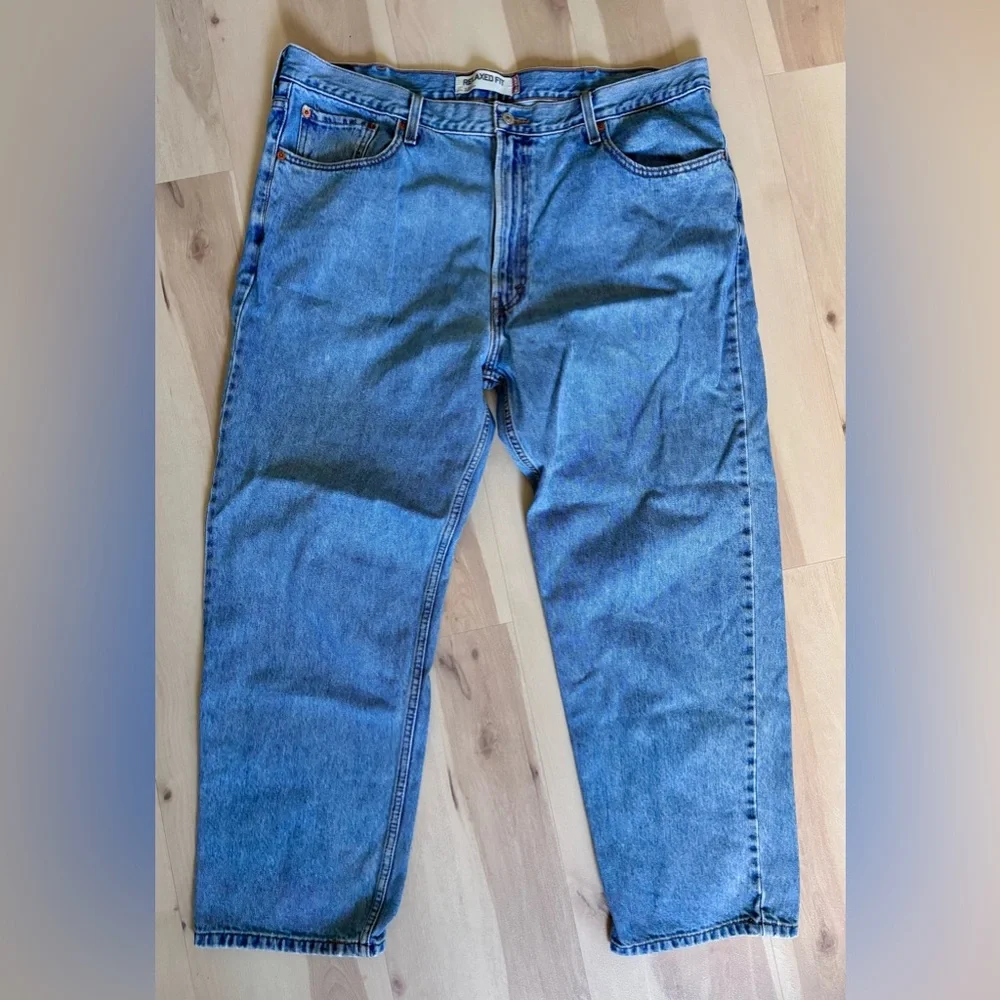 Levi’s Mens 42x30 Jeans 550 Relaxed Fit Tapered Leg Light Wash Y2K 2007 Vintage - Picture 2 of 8